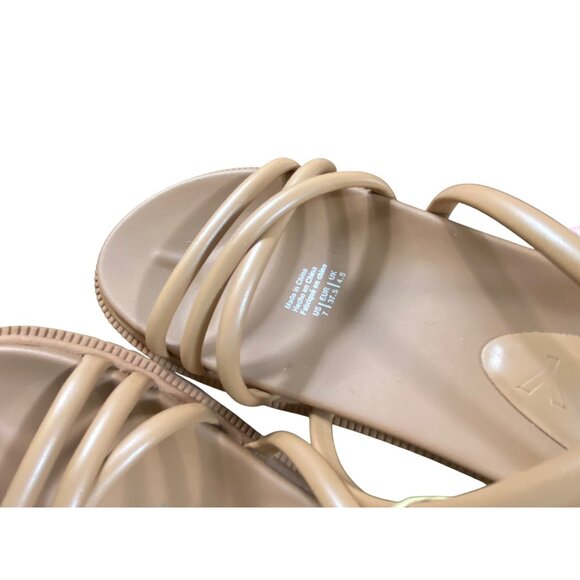 Roxy Tan Strappy Sandals Size 7 Nude Tan Comfy Boho Minimalist Cute Neutral Y2K - Picture 5 of 6